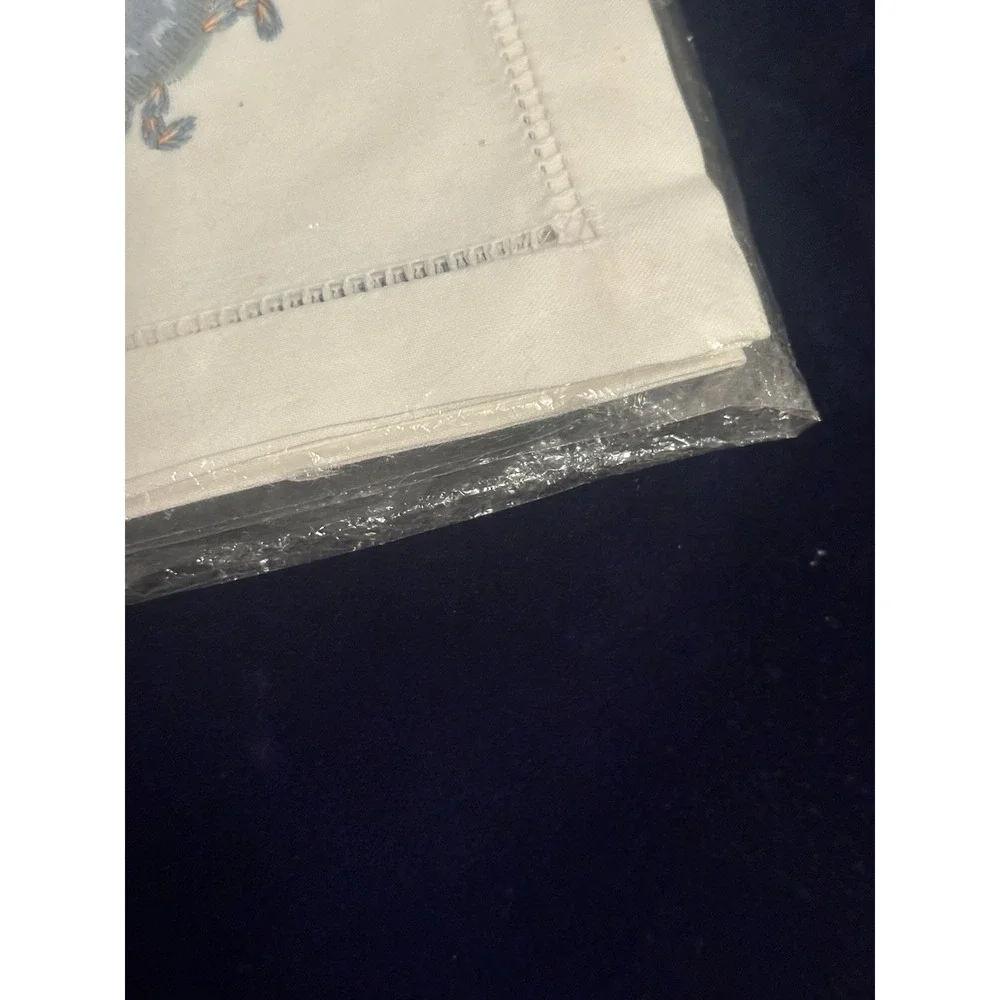 C & W imports Blue Crab Embroidered Cloth Napkins-set Of 4-Discontiued Coastal